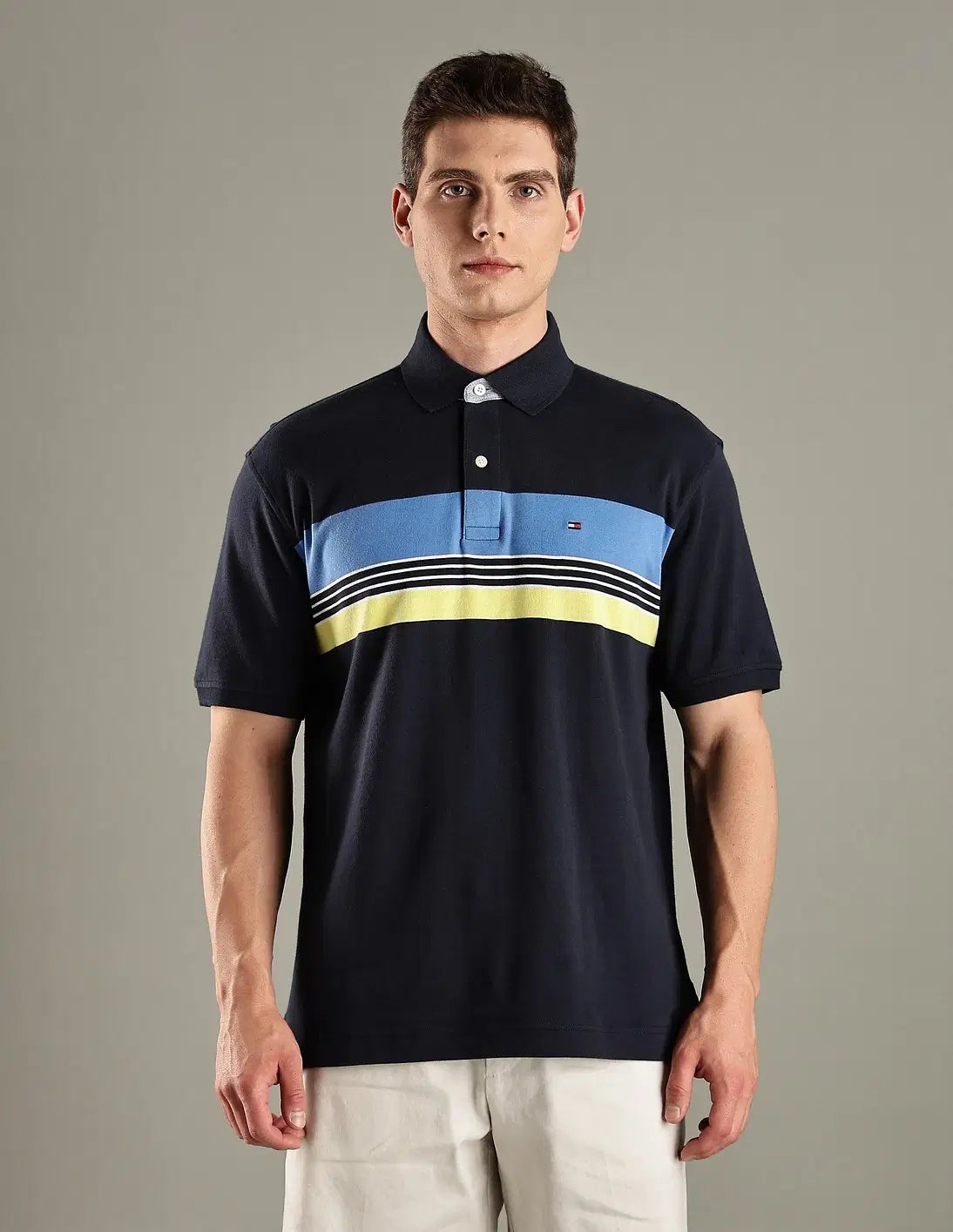 TOMMY HILFIGER Colorblock Regular-Fit Cotton Polo T-Shirt
