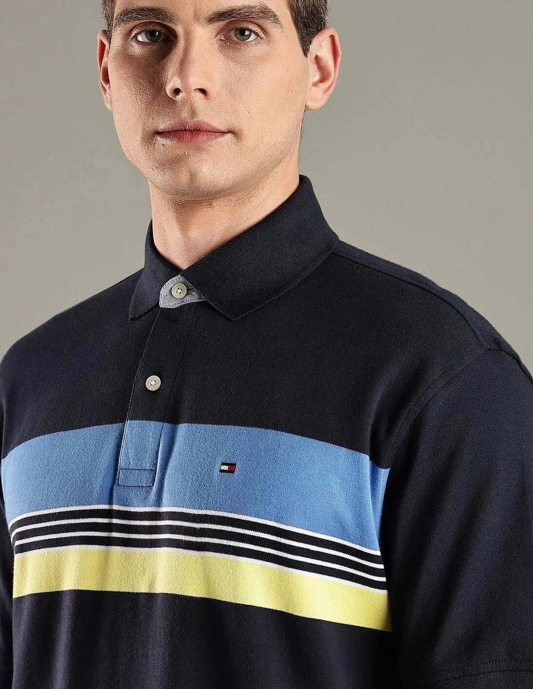 TOMMY HILFIGER Colorblock Regular-Fit Cotton Polo T-Shirt