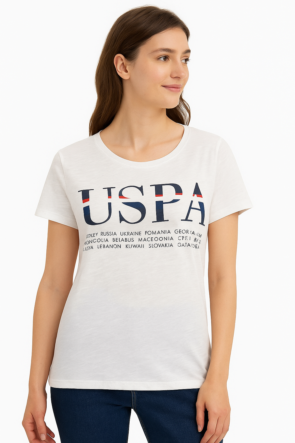US. POLO ASSN. USPA White Graphic Tee