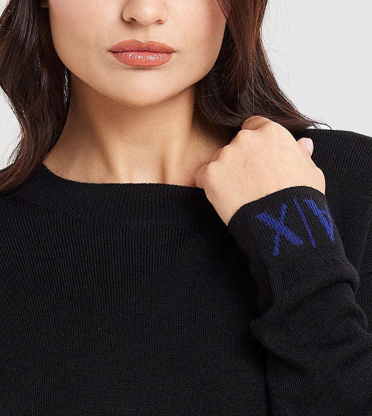 Armani Exchange Knitted Long Sleeves Sweater Dress - HIPPO US Brands ARMANI EXCHANGE