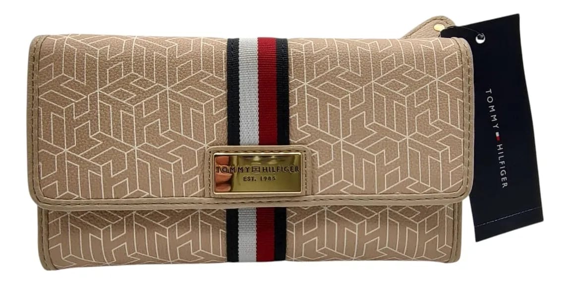TOMMY HILFIGER Beige Wallet with Clasp Imported USA Plain Beige