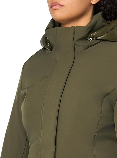 GUESS womens Midlength Softshell Hood Jacket