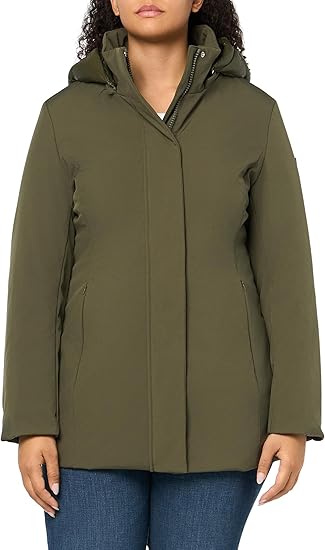 GUESS womens Midlength Softshell Hood Jacket