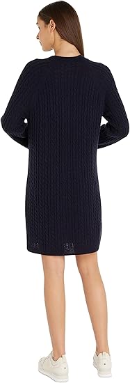TOMMY HILFIGER Soft Wool Cable Knit Dress - Red | Very Ireland