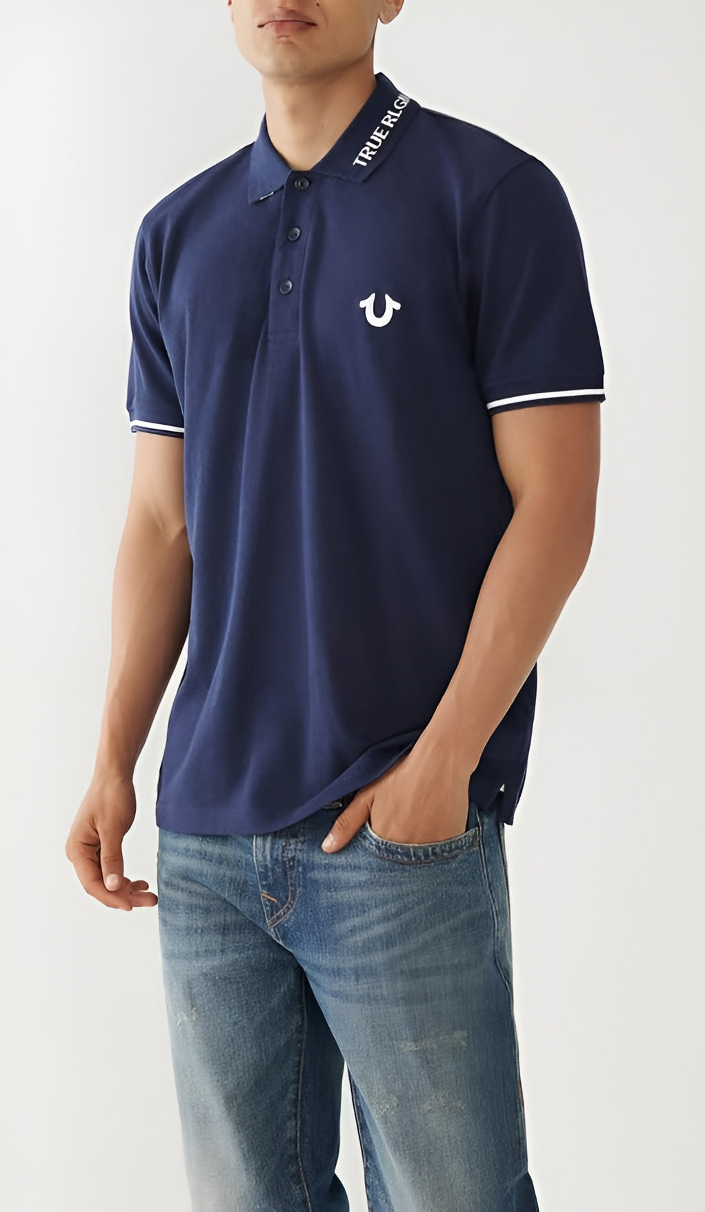 True Religion Men's Polo Shirt with Brand Logo