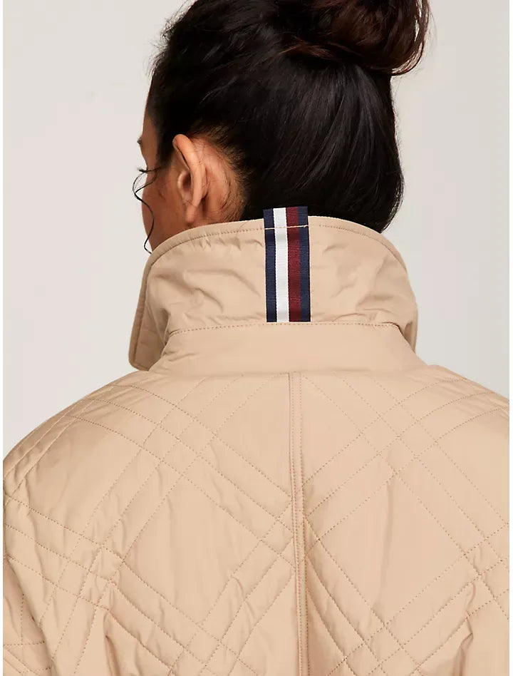 TOMMY HILFIGER  Womens' Tommy Belted Quilted Peacoat