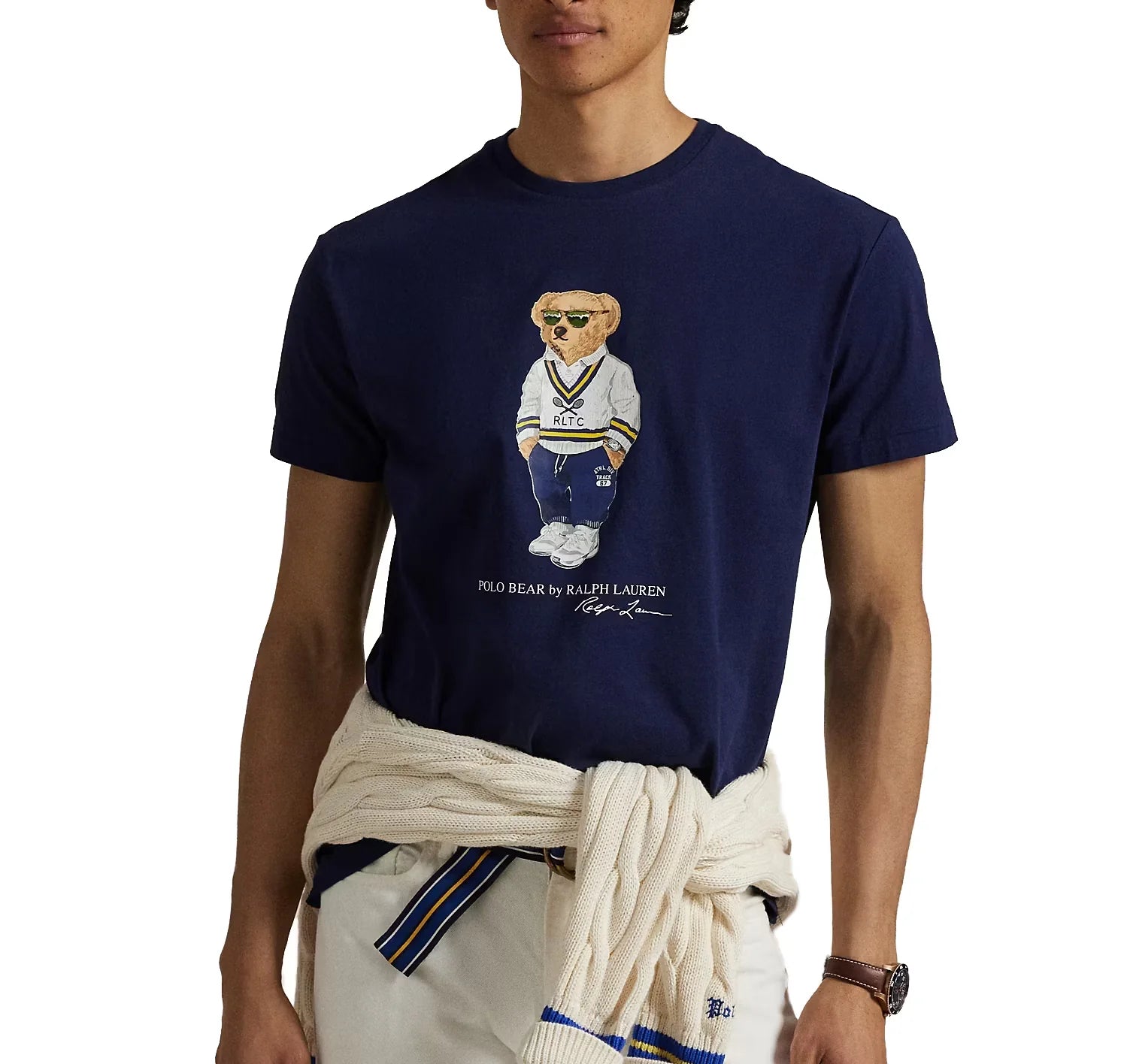 POLO RALPH LAUREN Men's Classic Fit Polo Bear Jersey T-Shirt Navy Heritage Icon Bear