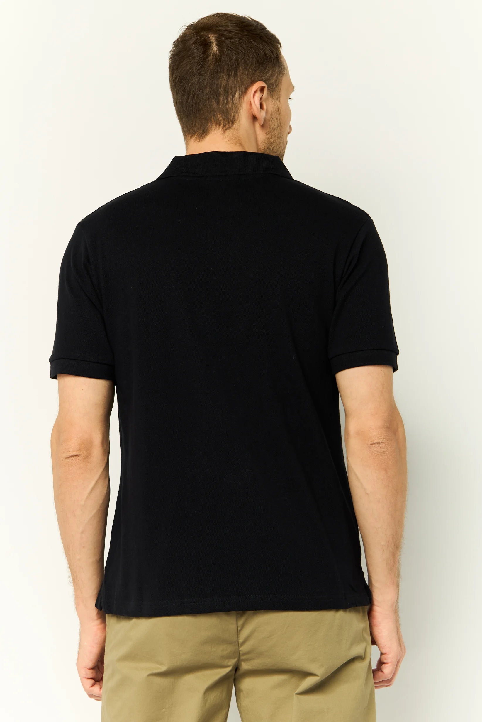 CAVALLI CLASS Men Regular Fit Embroidered Logo Short Sleeves Polo Shirt, Black