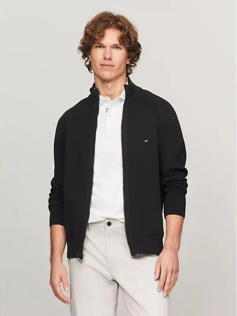 TOMMY HILFIGER SWEATER M COTTON ZIP THROUGH TH