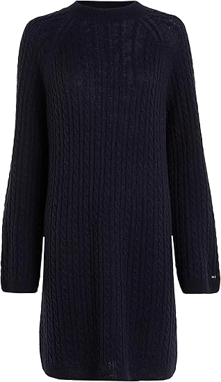 TOMMY HILFIGER Soft Wool Cable Knit Dress - Red | Very Ireland