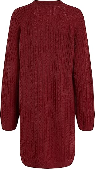TOMMY HILFIGER Soft Wool Cable Knit Dress - Red | Very Ireland