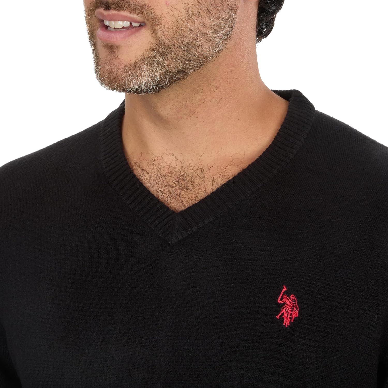 U.S. POLO ASSN. Men's V-Neck Ultrasoft Trim Fit Acrylic Sweater - Casual Lightweight Under or Over Layer