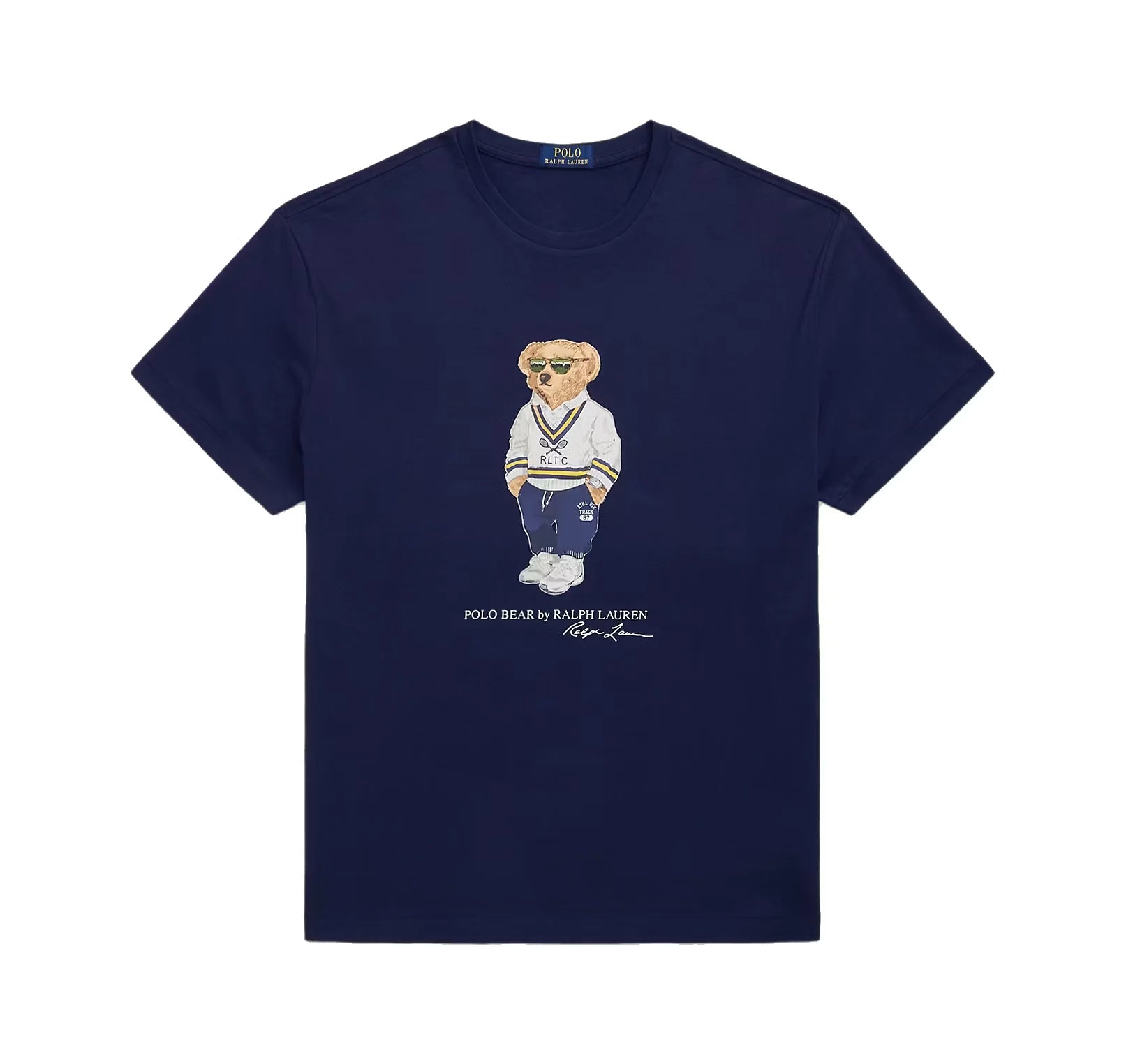 POLO RALPH LAUREN Men's Classic Fit Polo Bear Jersey T-Shirt Navy Heritage Icon Bear