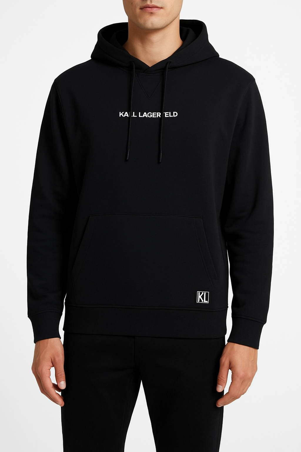 KARL LAGERFELD PARIS Men's Black Logo Hoodie