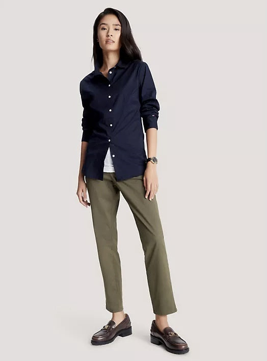 TOMMY HILFIGER Slim Fit Solid Shirt In Dark Sable