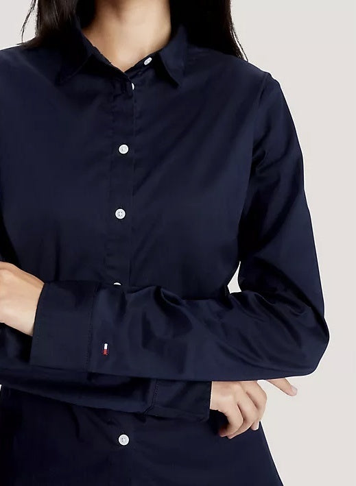 TOMMY HILFIGER Slim Fit Solid Shirt In Dark Sable