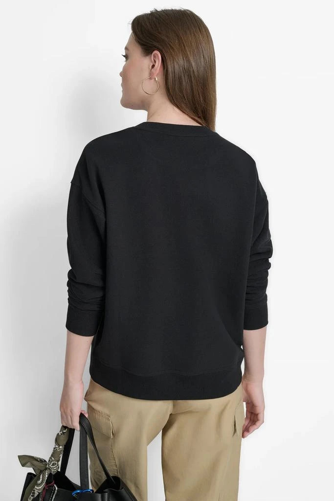 Dkny Stacked Basketweav Logo Sweatshirt