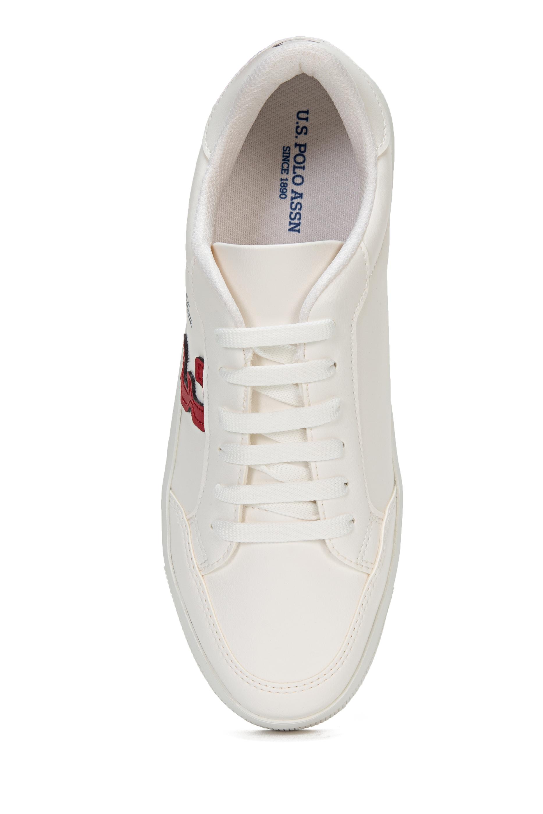 US. POLO ASSN. Men's White Sneakers with Logo and Number Detail