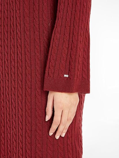 TOMMY HILFIGER Soft Wool Cable Knit Dress - Red | Very Ireland