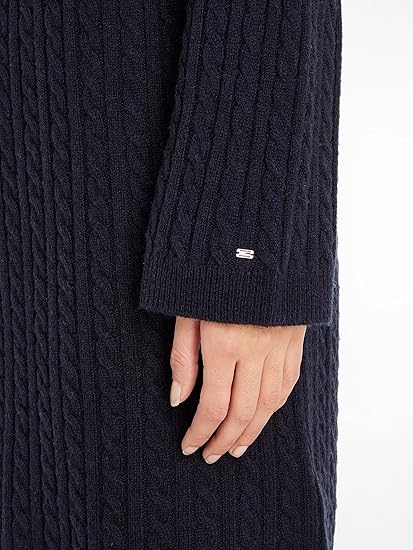 TOMMY HILFIGER Soft Wool Cable Knit Dress - Red | Very Ireland