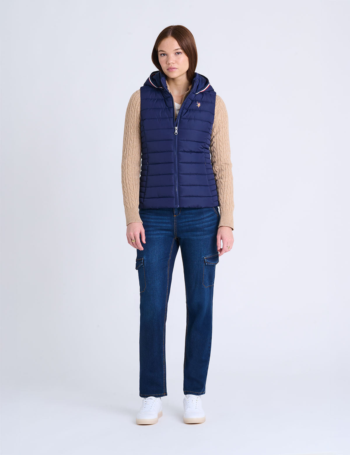 US Polo Assn Signature Stripe Vest With Hood - HIPPO US Brands US. POLO ASSN