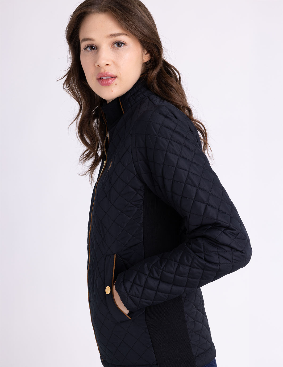 US. Polo Assn QUILTED SIDE KNIT MOTO JACKET - HIPPO US Brands US. POLO ASSN
