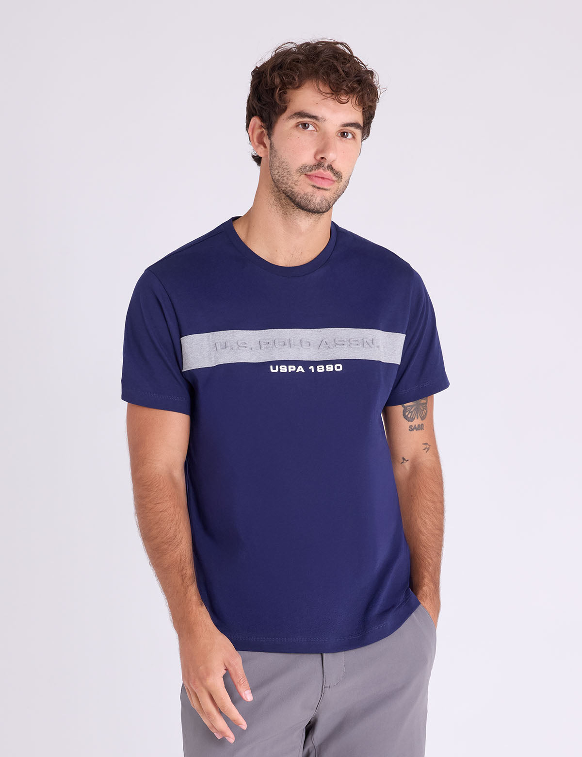 USPA Embossed Logo Jersey T-shirt - HIPPO US Brands US. POLO ASSN