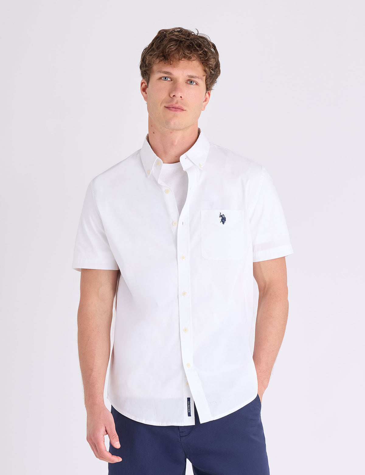 USPA Short Sleeve Stretch Poplin Shirt - HIPPO US Brands US. POLO ASSN