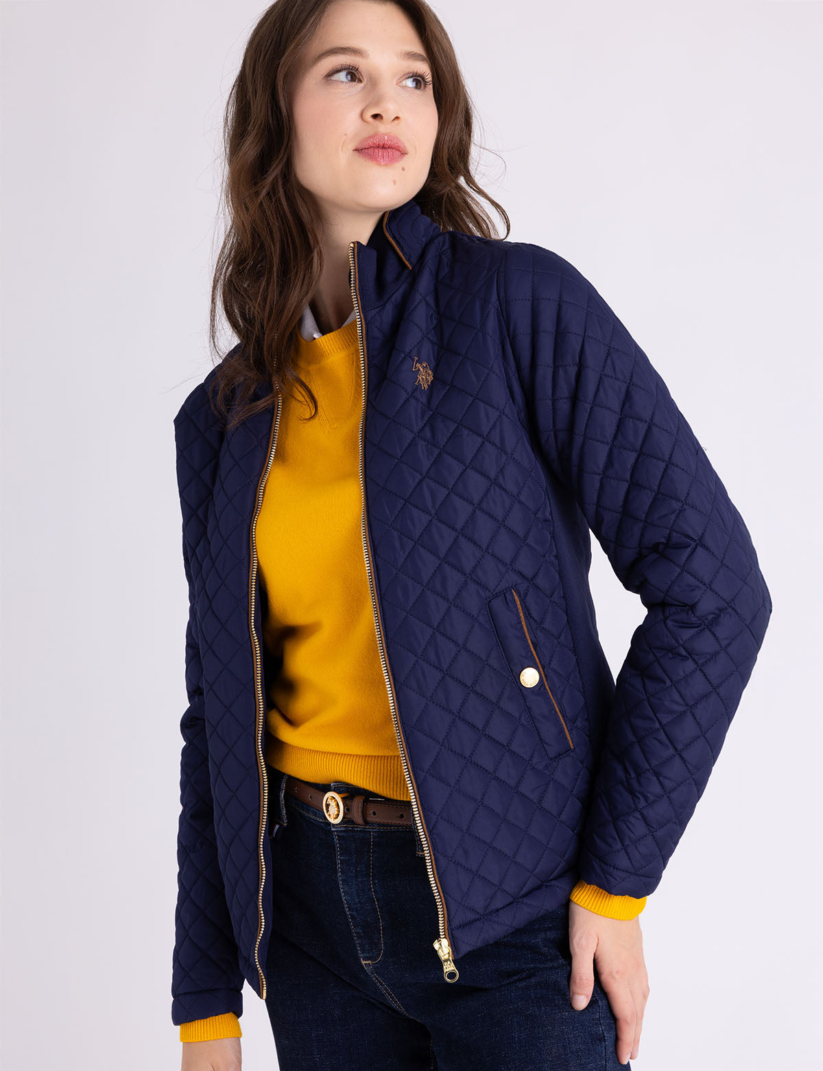 US. Polo Assn QUILTED SIDE KNIT MOTO JACKET - HIPPO US Brands US. POLO ASSN