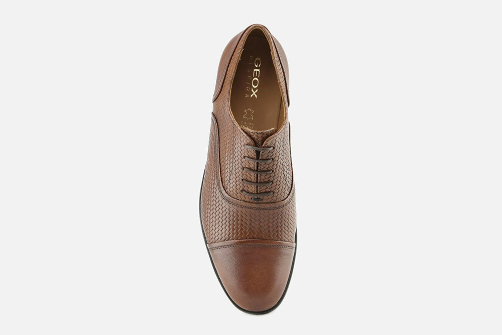 GEOX BRYCETON TRESSE COGNAC Brown leather Geox oxfords