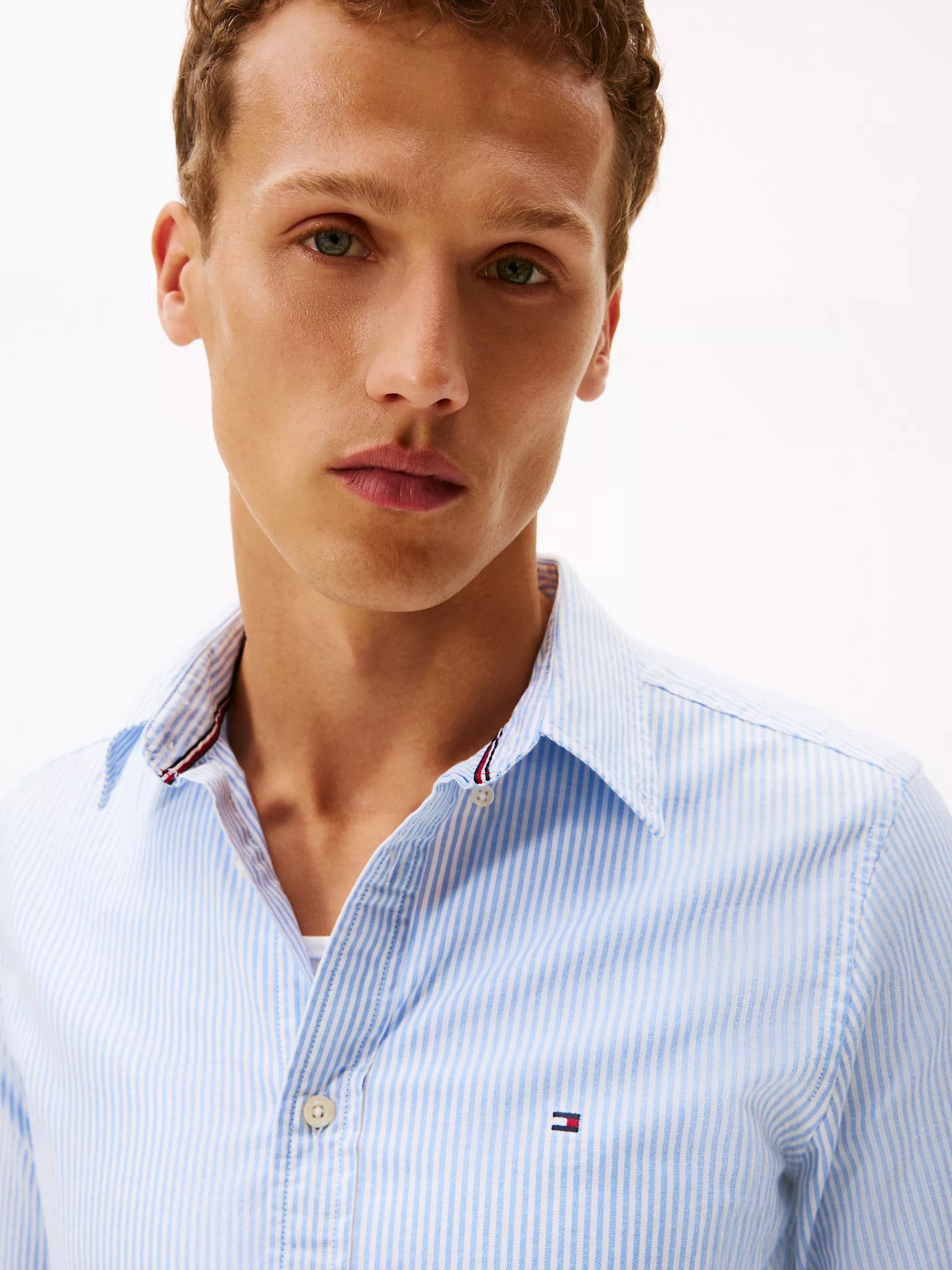 Tommy Hilfiger Slim Fit Stretch Stripe Oxford Shirt - HIPPO US Brands Tommy Hilfiger