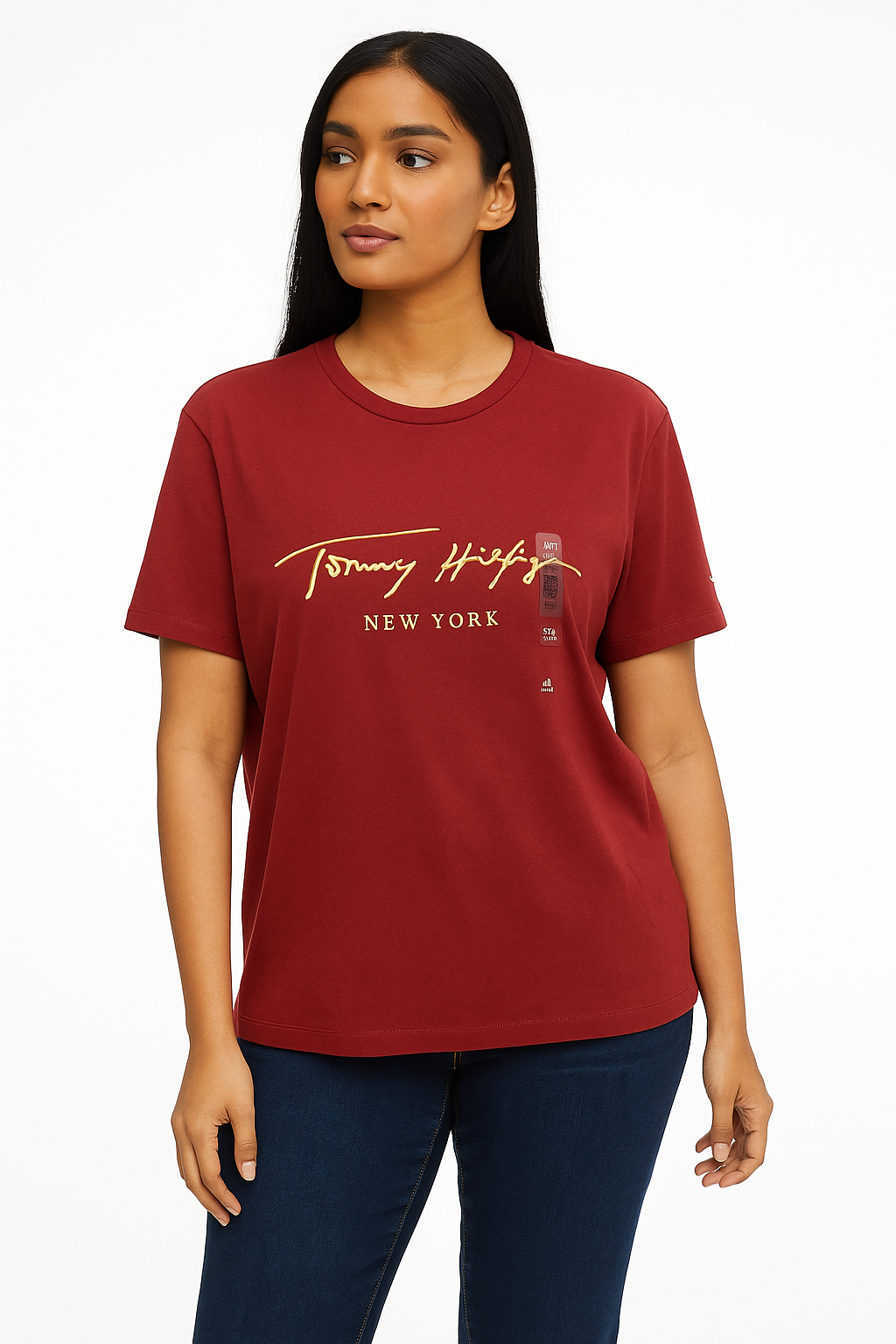 TOMMY HILFIGER Women's burgundy T-shirt