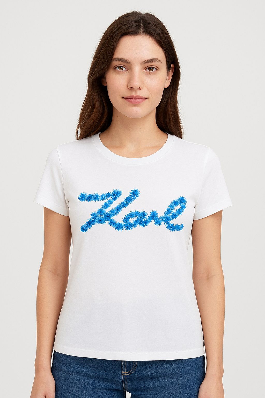 KARL LAGERFELD PARIS Floral Logo T-Shirt