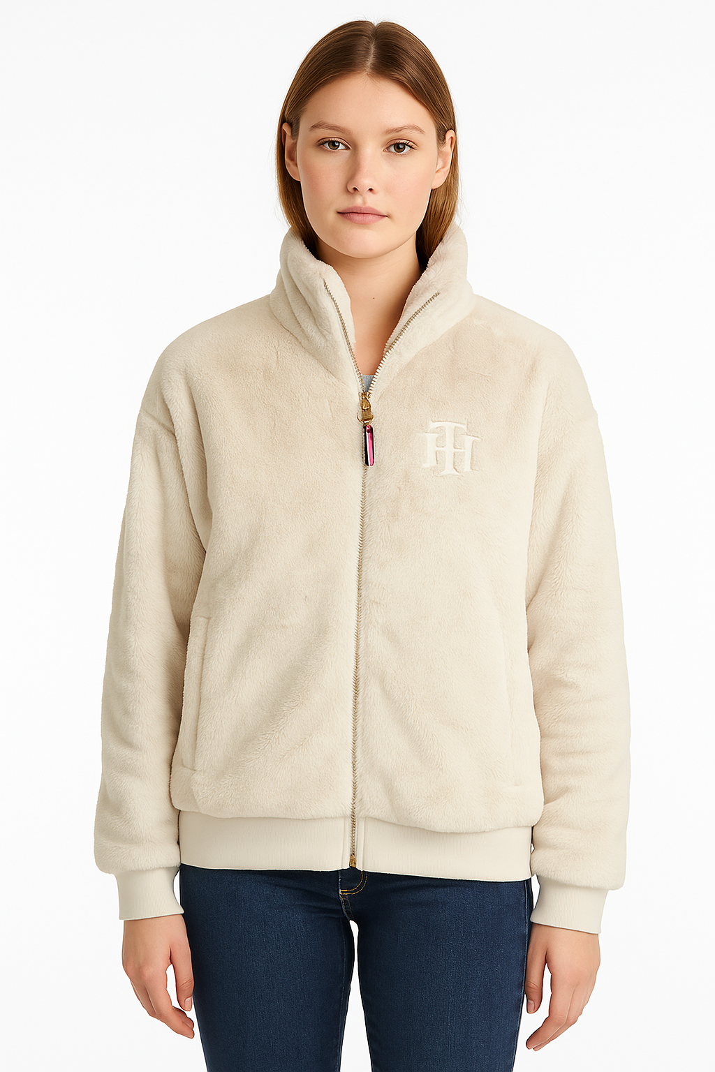 TOMMY HILFIGER Faux Fur Zip Sweatshirt