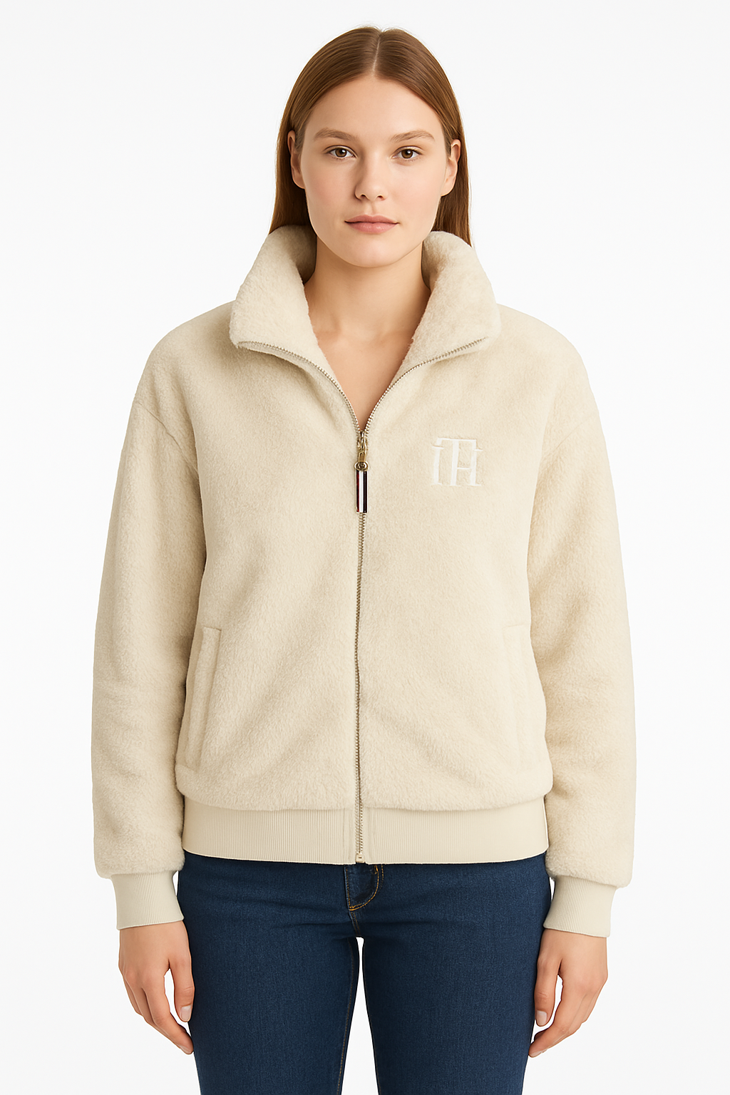 TOMMY HILFIGER Faux Fur Zip Sweatshirt