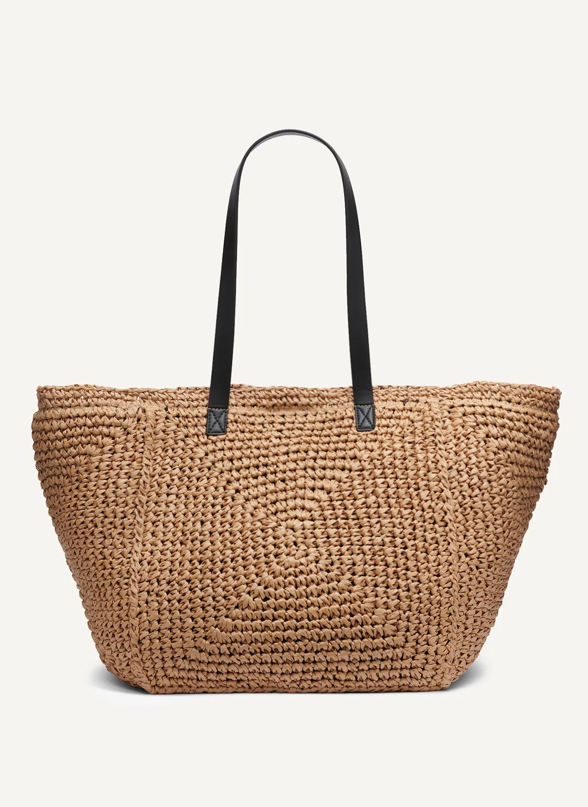 DKNY PALOMA CROCHET STRAW LOGO TOTE