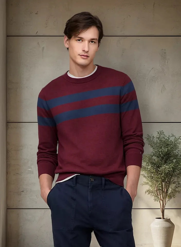 TOMMY HILFIGER Double Stripe Crewneck Sweater