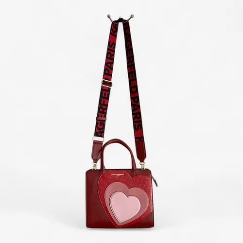 Karl Lagerfeld Paris Multi Heart Satchel Love Red Crossbody Hearts Satchel