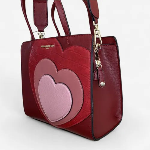 Karl Lagerfeld Paris Multi Heart Satchel Love Red Crossbody Hearts Satchel
