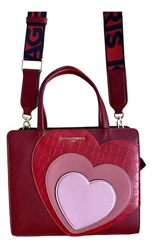 Karl Lagerfeld Paris Multi Heart Satchel Love Red Crossbody Hearts Satchel