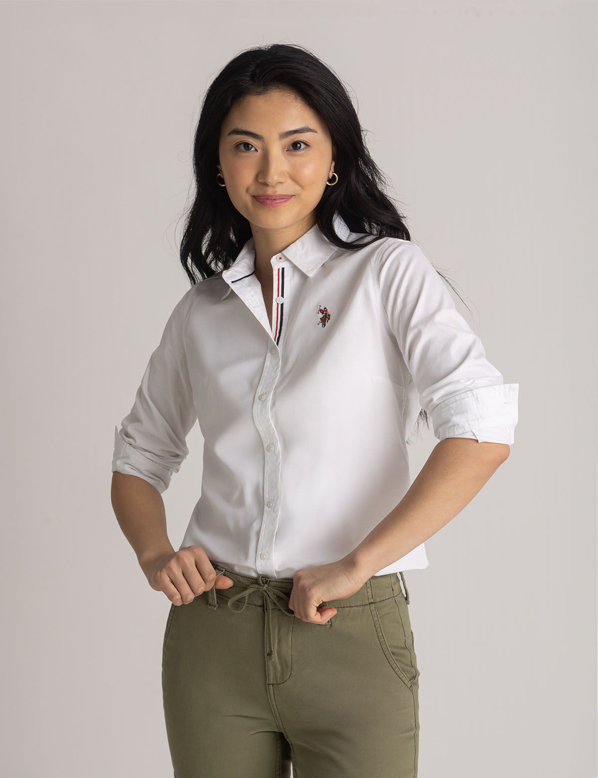 US POLO ASSN LONG SLEEVE SOLID STRETCH OXFORD SHIRT - HIPPO US Brands US. POLO ASSN