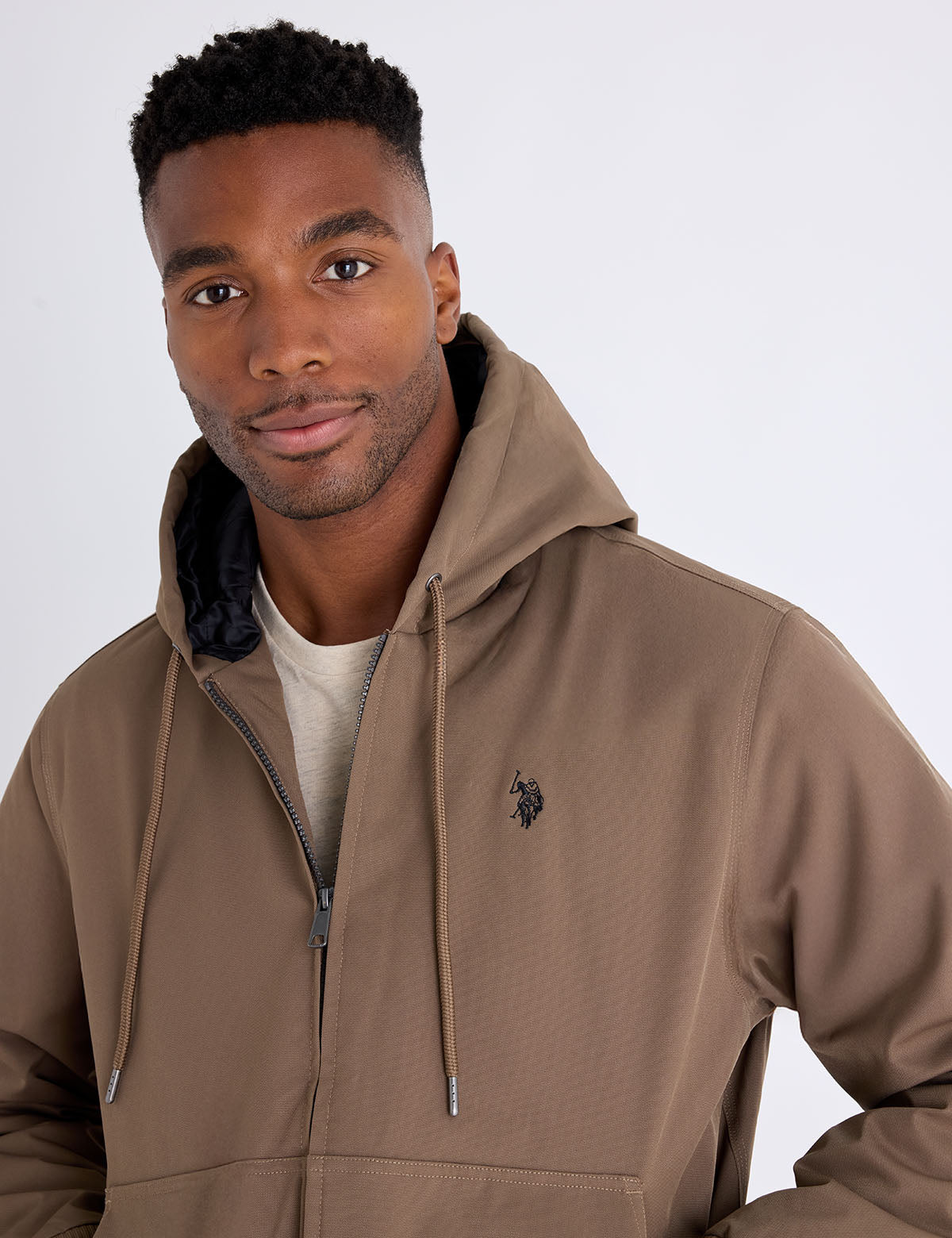 US Polo Assn. Solid Midweight Hooded Jacket - HIPPO US Brands US. POLO ASSN