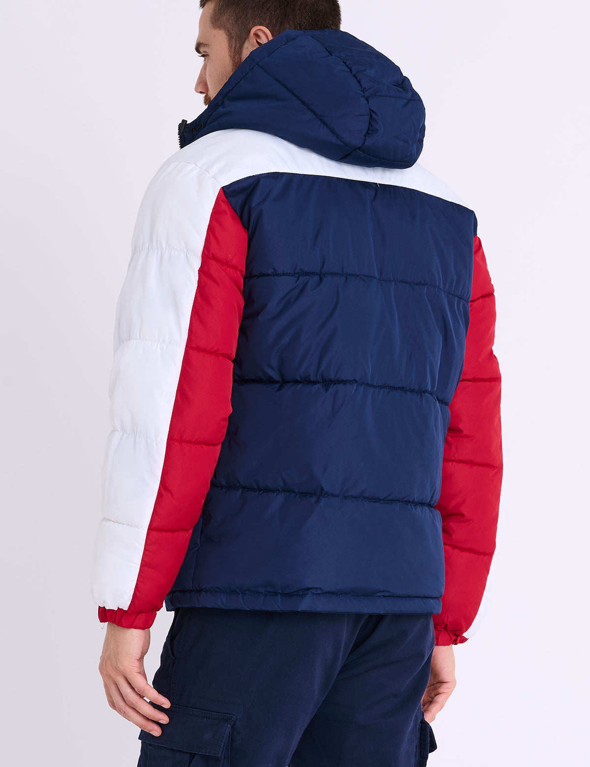 US Polo Assn Tri Color Block Hooded Puffer Jacket - HIPPO US Brands US. POLO ASSN