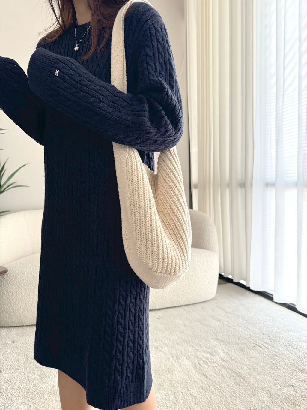 Tommy Hilfiger Soft Wool Cable Knit Dress - HIPPO US Brands Tommy Hilfiger