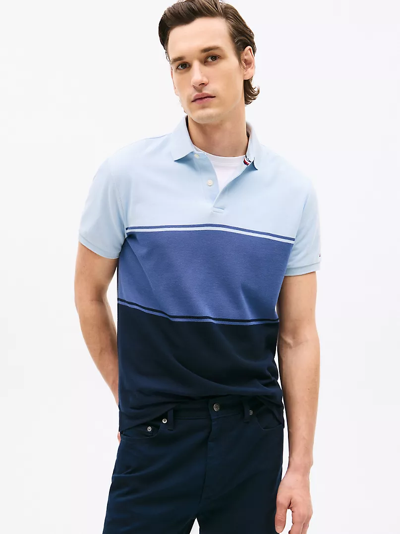 TOMMY HILFIGER Regular Fit Colorblock Wicking Polo