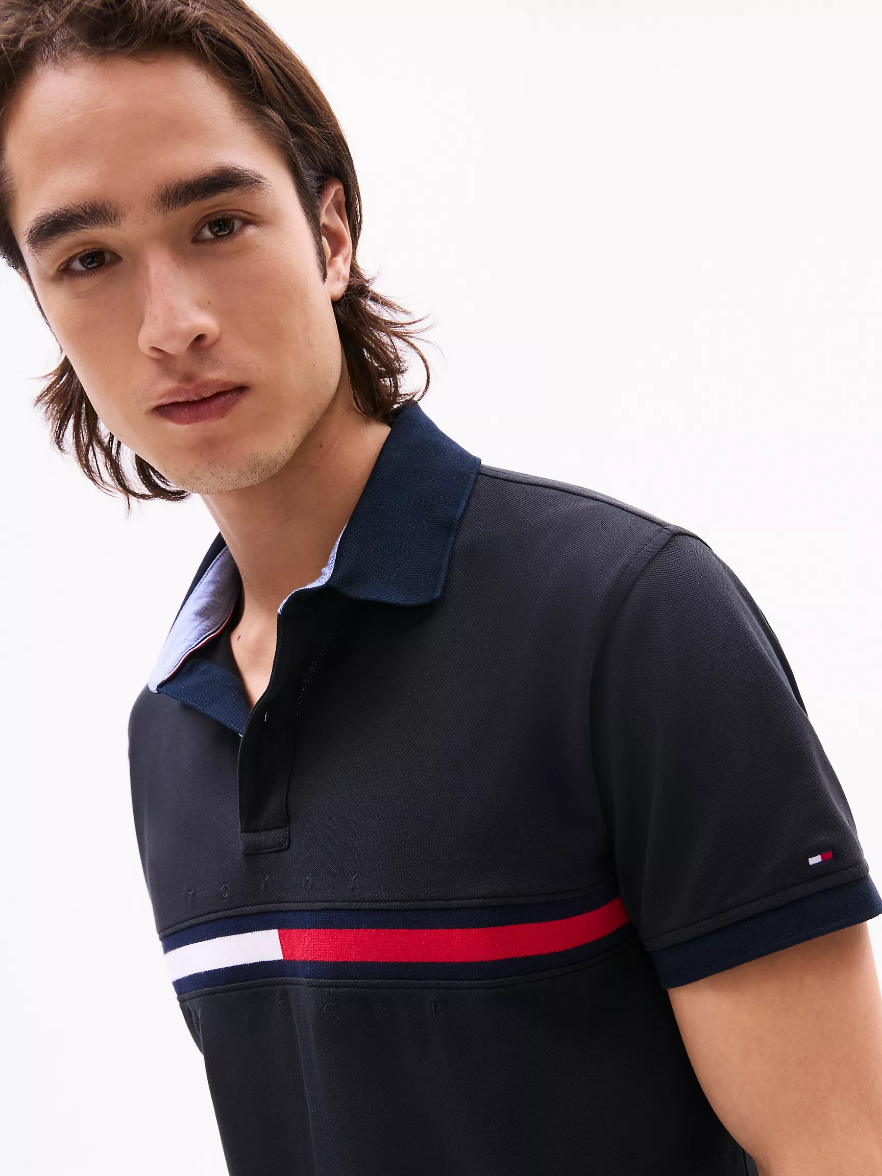 TOMMY HILFIGER Embroidered Stripe Regular Fit Polo