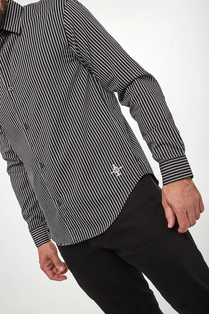 Armani Exchange Grid Stripe Shirt