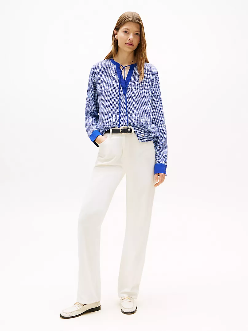 TOMMY HILFIGER Cobblestone Print V-Neck Pullover