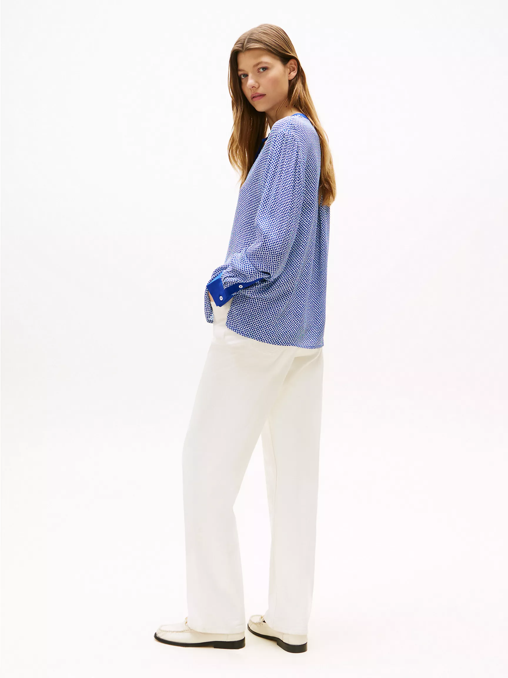 TOMMY HILFIGER Cobblestone Print V-Neck Pullover
