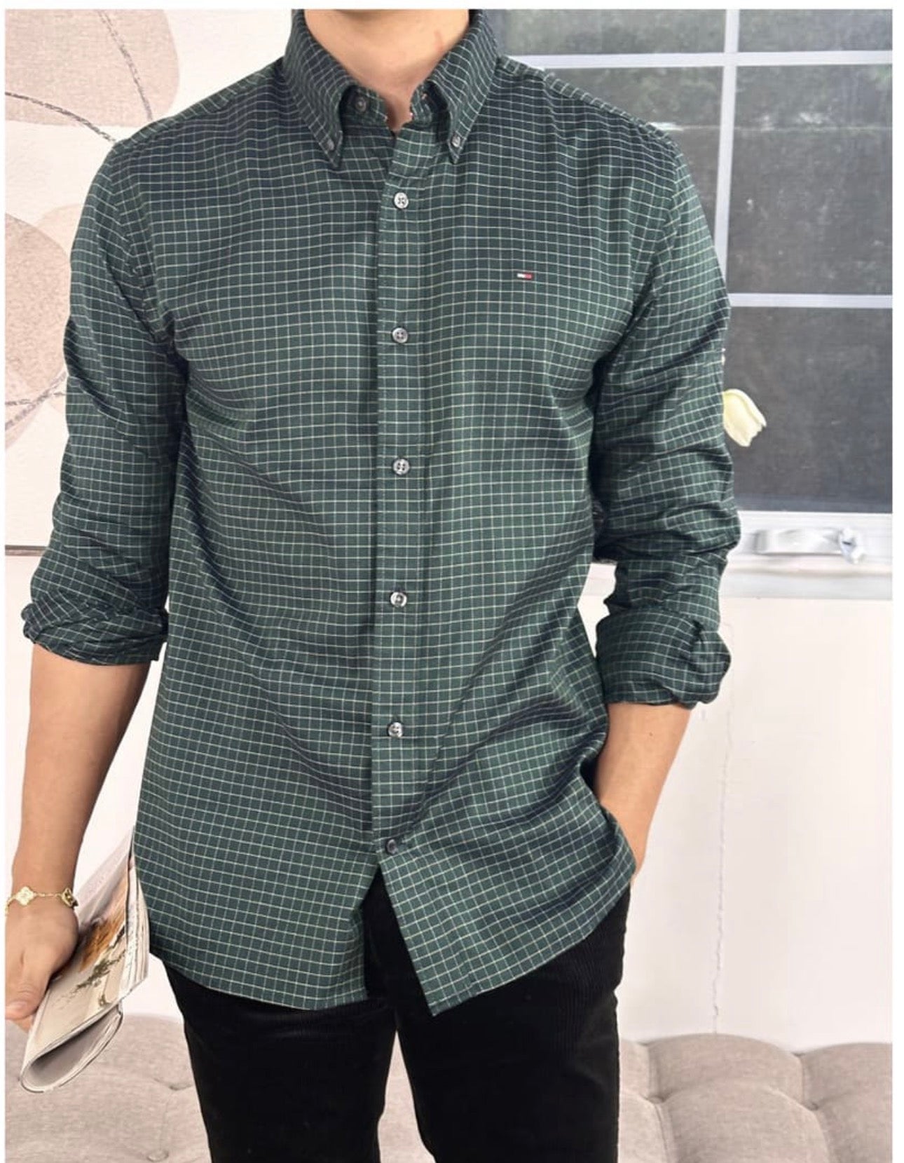 Tommy Hilfiger Regular Fit Check Herringbone Shirt - HIPPO US Brands Tommy Hilfiger
